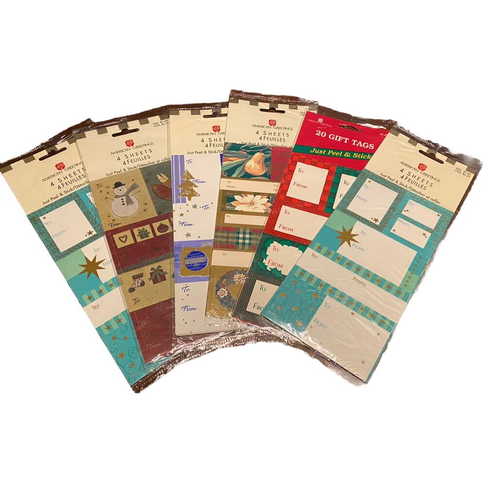 American Greetings Christmas Holiday Gift Tags (6 Packages) NOS Gift Giving